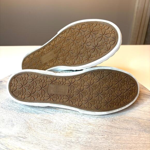 Kate Spade New York Glitter Lace Up Sneakers Silver Sparkle Women’s Shoes Sz 6.5 - Picture 9 of 11